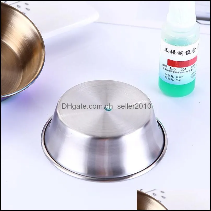 seasoning dishes stainless steel sauce dishes food dipping bowls snack small plate restaurant hotel kitchen seasoning bowl