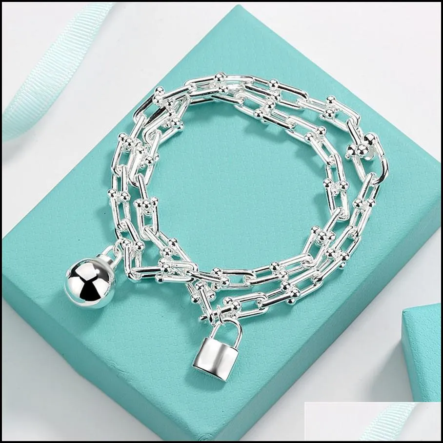 charm bracelets love ball lock double bracelet fine jewelry for women gold sier pseiras famous drop delivery 2022 18nzq