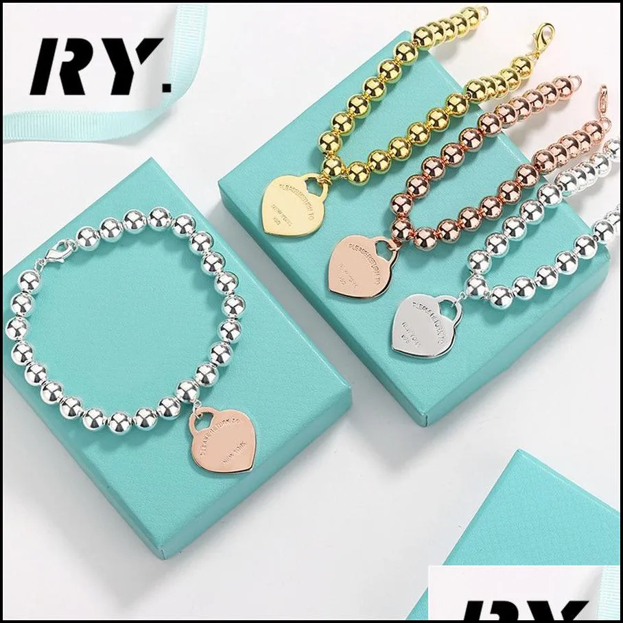 charm bracelets heart design ball chain fine jewelry for women golden sier bracelet pseiras famous drop delivery 2022 18db6