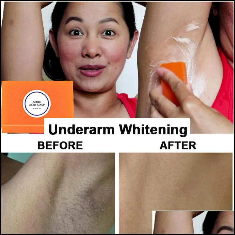 100g handmade kojic acid  oil soap deep cleaning whitening face body skin bleaching glycerin soap