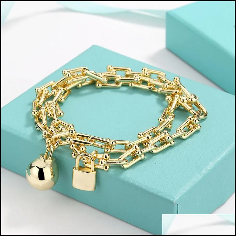 charm bracelets love ball lock double bracelet fine jewelry for women gold sier pseiras famous drop delivery 2022 18nzq