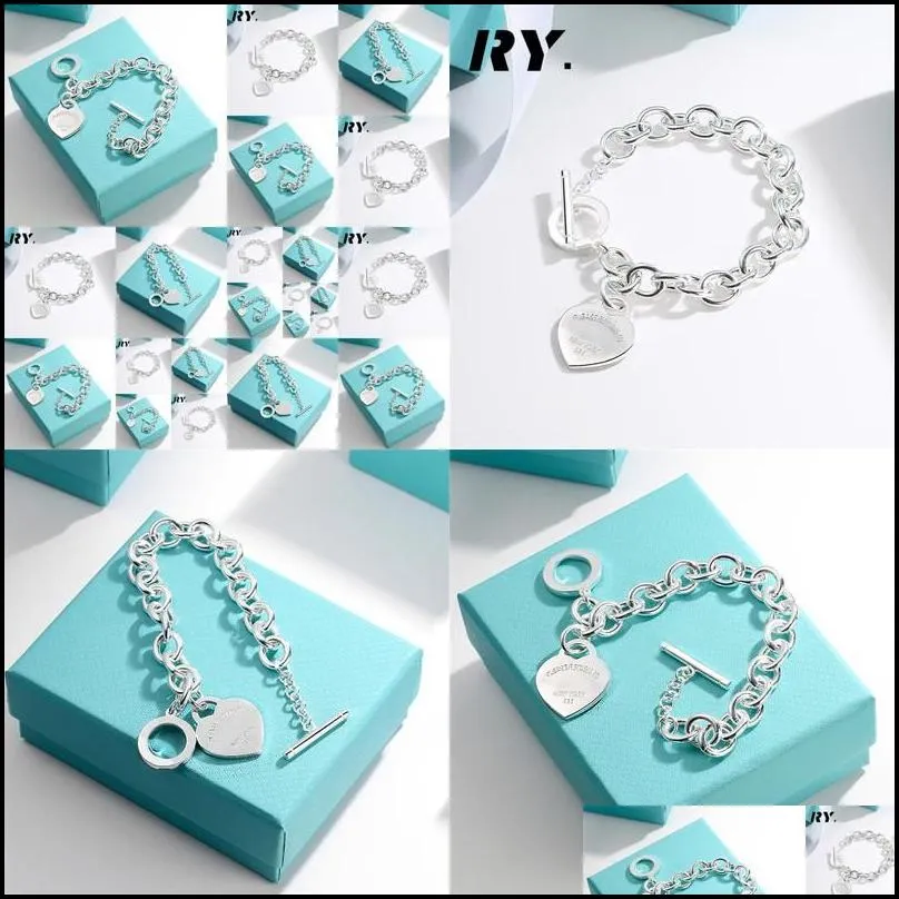 charm bracelets heart needle clasp bracelet design chain fine jewelry for women sier pseiras famous drop delivery 2022 18jkp