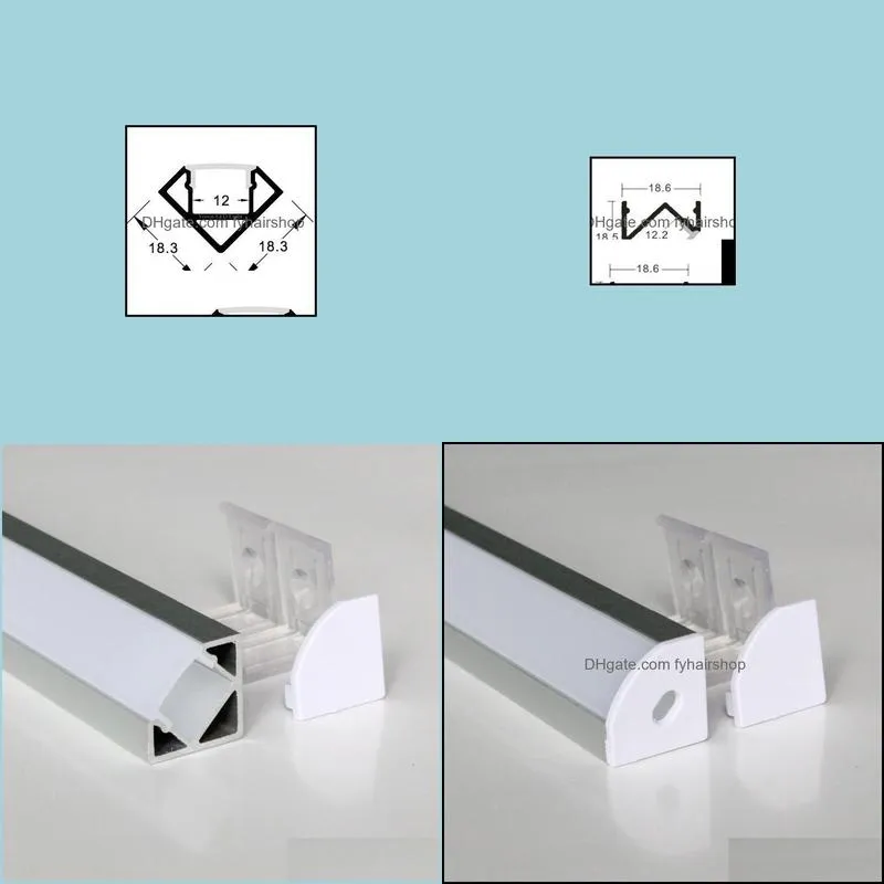 20m10pcs a lot 2m per piece anodized aluminum profile for led strip light triangle shape strips