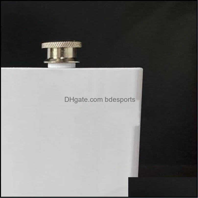 8oz white hip flask stainless steel sublimation blank pot diy pocket mini outdoor camping wine bottles drinkware new arrival 12 5bw g2