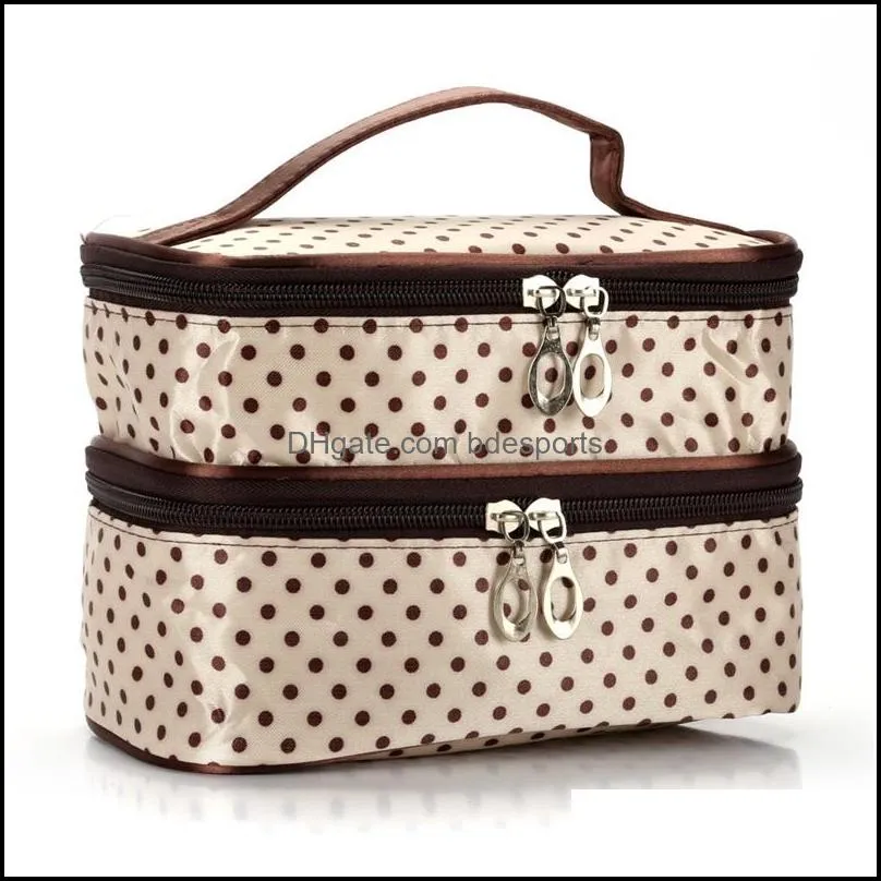 casual women make up handbags satin polyester fiber travel cosmetic bag high capacity desk organizer double layer 5 7qc e1