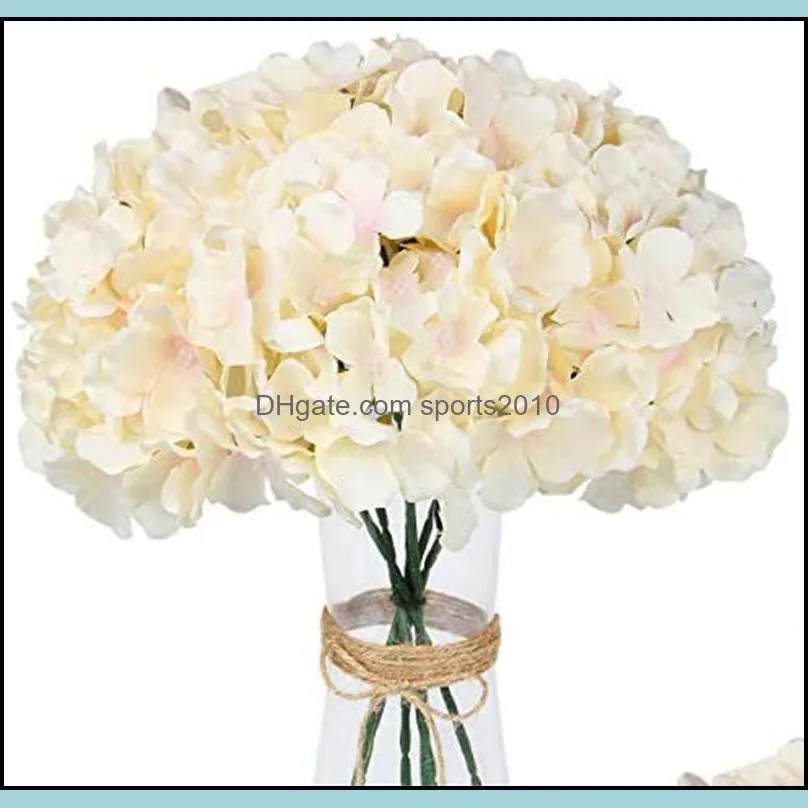 artificial hydrangeas with 23cm stems 54 petals realistic silk hydrangea fake flowers for wedding home office party cafe arches