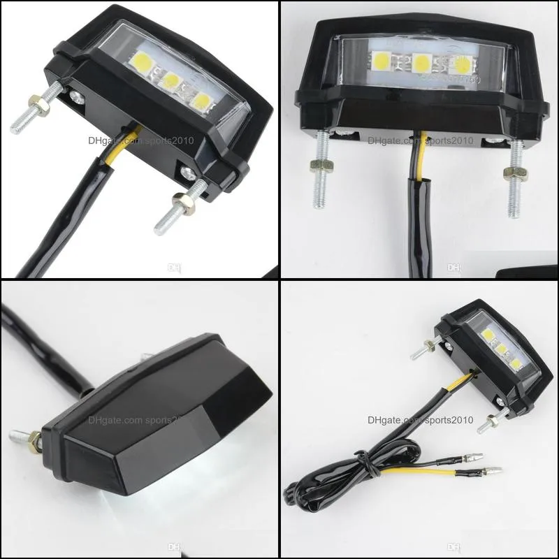 high quality mini bulbs motorcycle white led license plate led lamp 12v rear tail number light