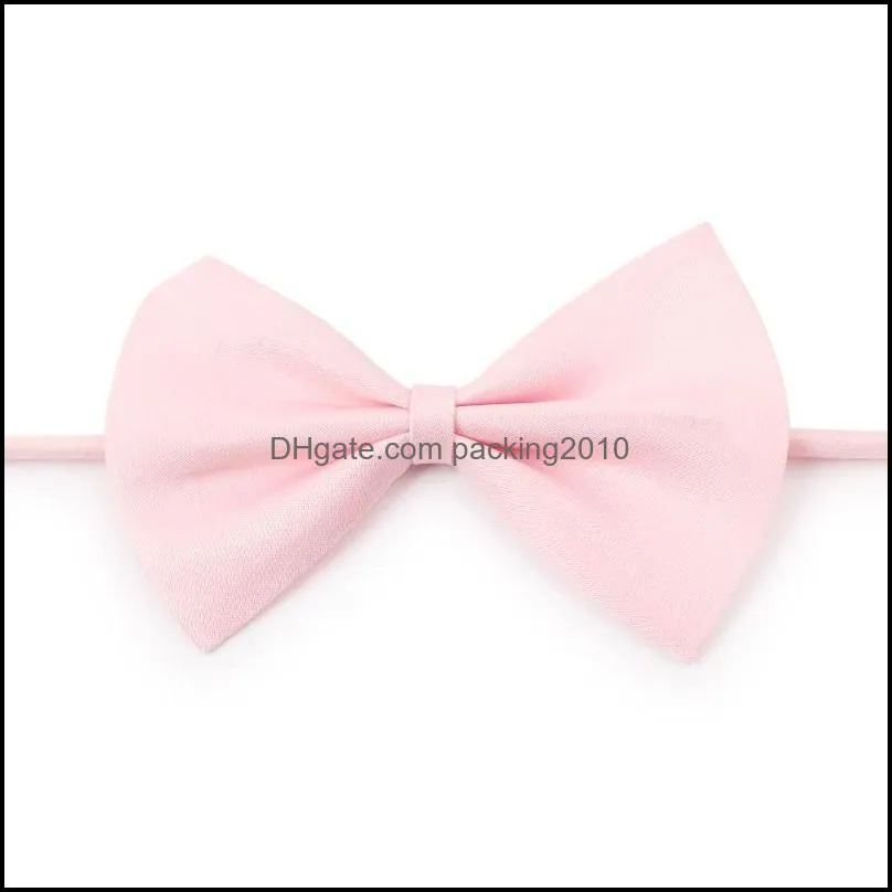 pet tie dog tie collar bow flower accessories decoration supplies pure color bowknot necktie dhs 582 r2