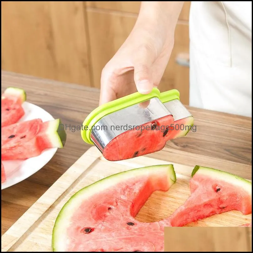 watermelon cutter stainless steel cute design fruit ice cream popsicle slicing gadget tools