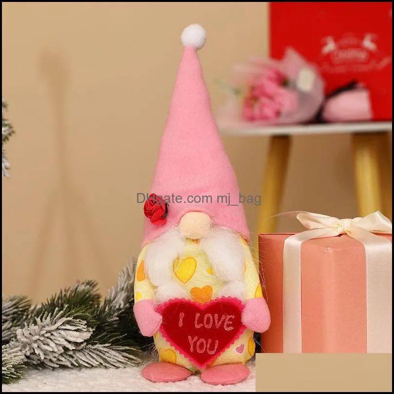 mr and mrs valentine day party gnomes plush toys handmade swedish tomte elf doll gnome ornaments home decor
