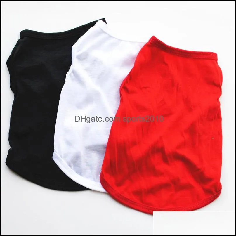 dog apparel solid color white black red pink pets shirts xs xl puppy summer breathable clothes