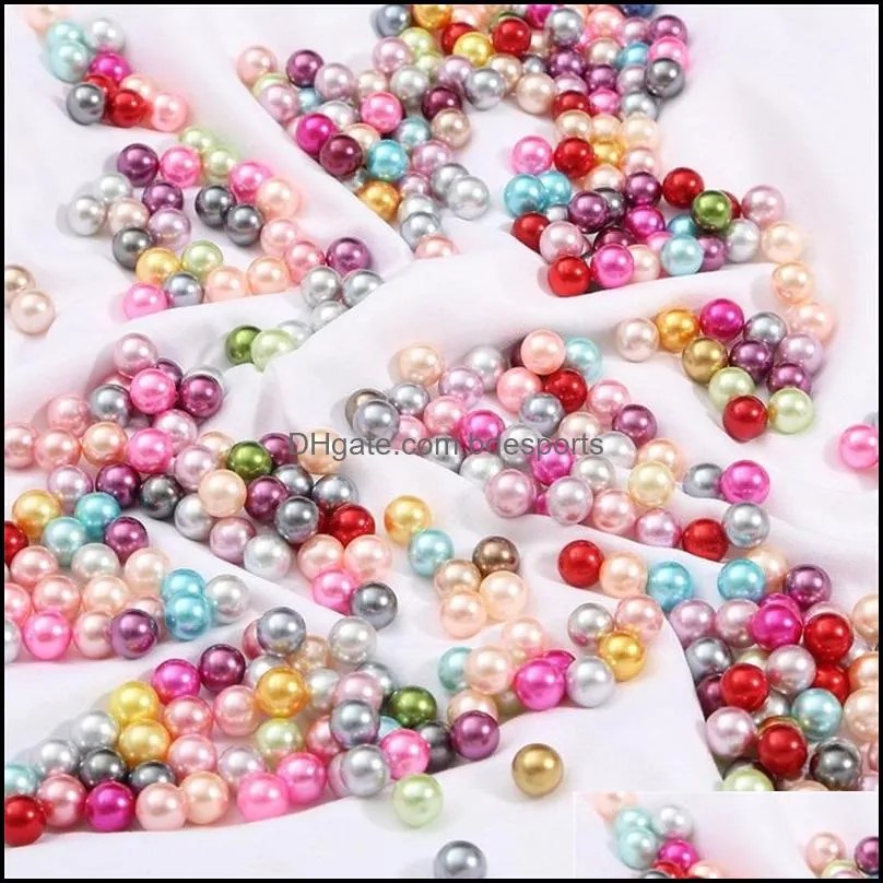 500g/set 3/4/6/8/10mm round multi color no hole acrylic imitation pearl beads loose beads for diy scrapbook decoration crafts making 50