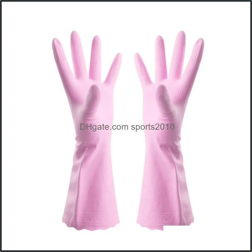 pvc housekeeping clean gloves white blue rubber cleaning glove home furnishing anti water mittens eco friendly 2 4bd l1