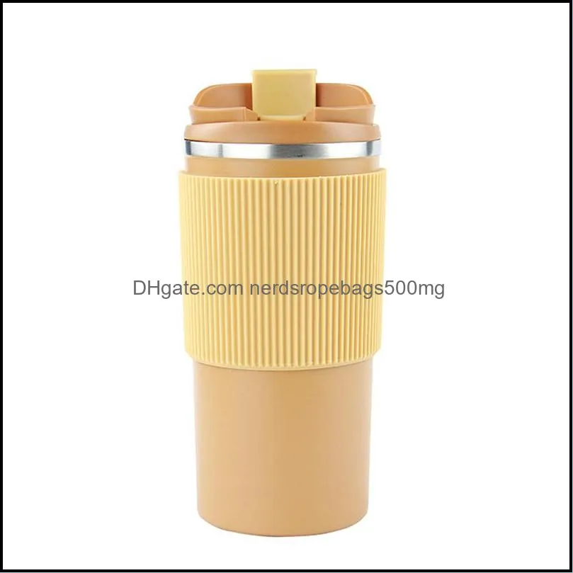 450ml stainless steel tumbler double wall coffee mug car vacuum insulated coffee bottle with nonslip case