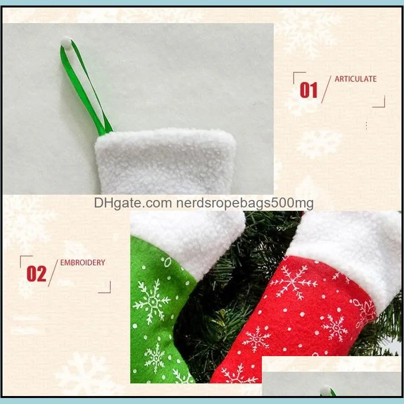 mini snowflake hanging stockings xmas tree hanging pendant socks nonwoven snowflake hanging pendant home christmas decorations