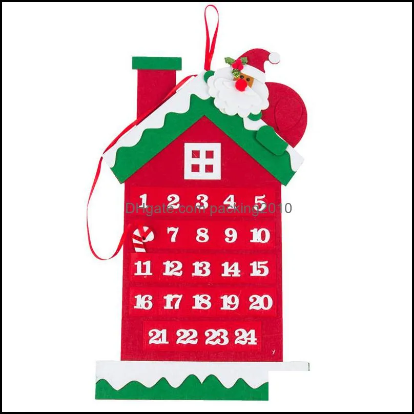 christmas countdown calendar non woven fabric xmas santa claus calendars soft wall hanging calendar merry christmas decorations