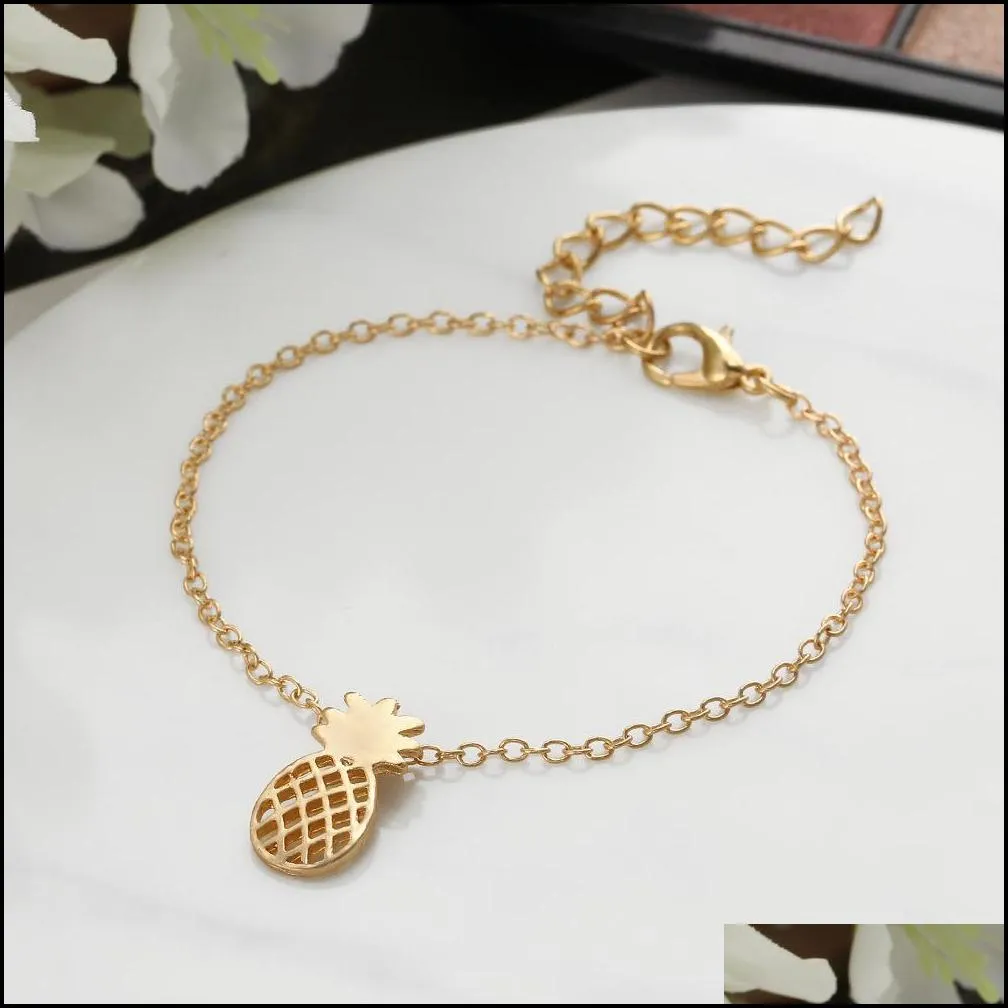 new fashion cute jewelry set hollow out pineapple pendant necklace bracelet earrings set accessories unique gifts for women girls