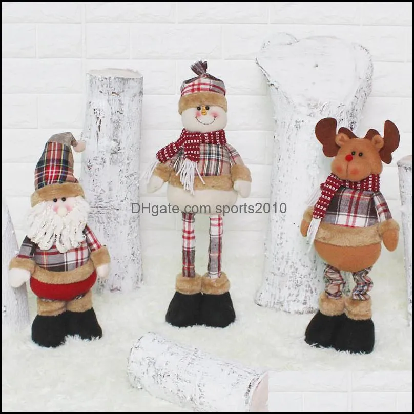 santa claus retractable toy christmas snowman deer dolls kids christmas birthday party gift kids desk toys