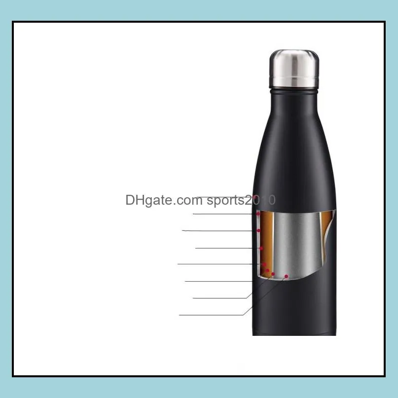 cola shaped water bottles 350ml/500ml/750ml double walled stainless steel vacuum insulated bottle