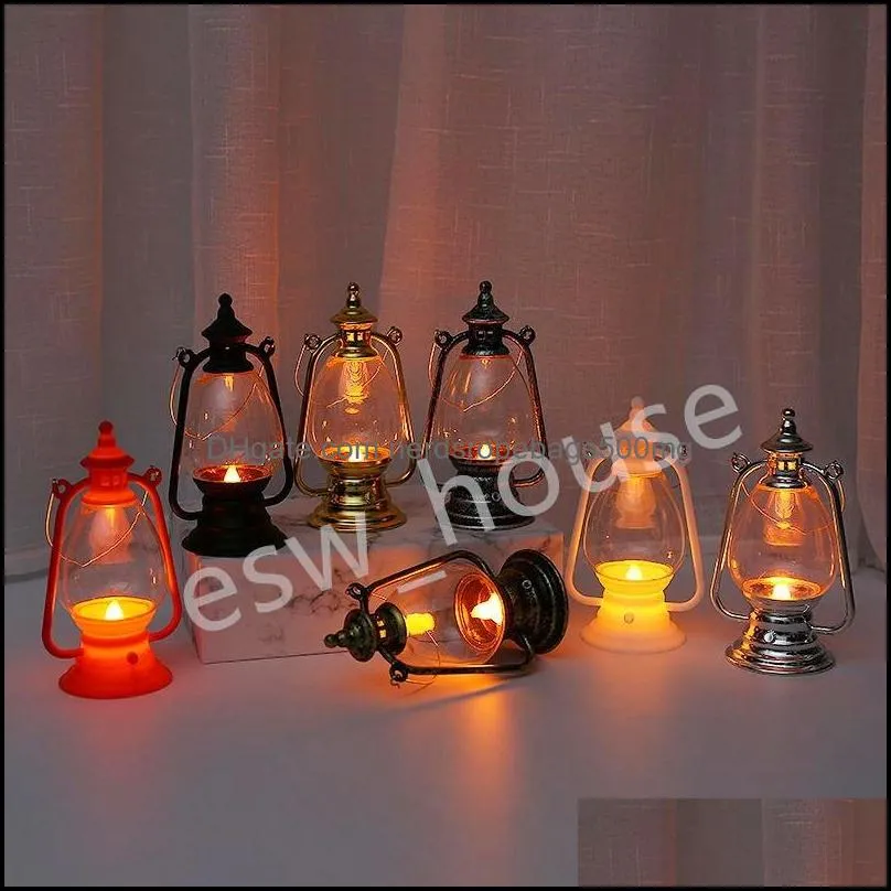 festival party supplies led vintage lantern battery powered flickering flame decorative hanging garden lights