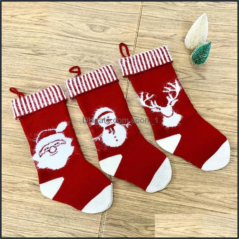christmas decoration stocking knitted jacquard christmas decoration socks acrylic xmas tree home santa hanging gift socks