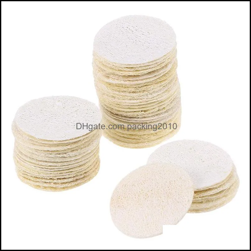 round natural loofah pad 5 5cm/6cm/7cm/8cm makeup remove exfoliating and dead skin bath shower loofah brushes