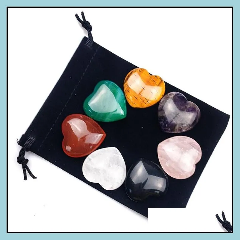 loose heart reiki seven chakra healing natural stone tumbled irregular polishing rock quartz yoga energy bead decoration