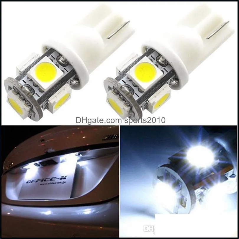 100pcs/set 24v t10 5050 w5w 5 smd 194 168 led white car side wedge tail light lamp 12x30m