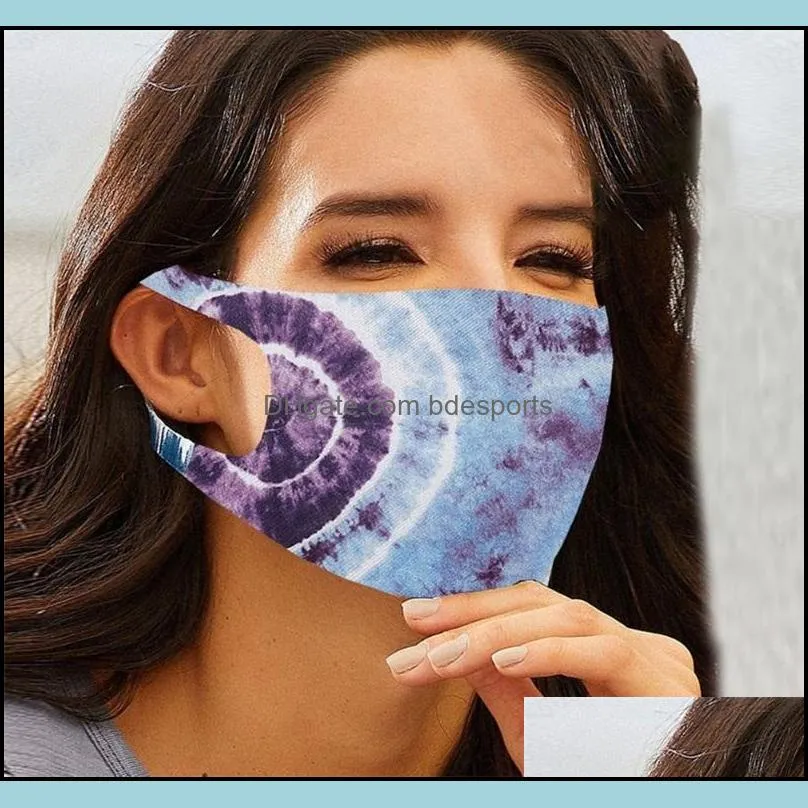 fashion blue flexible face masks butterfly flower planet heart printed mascherine earloop adult ladies protection respirator 6 88md g2