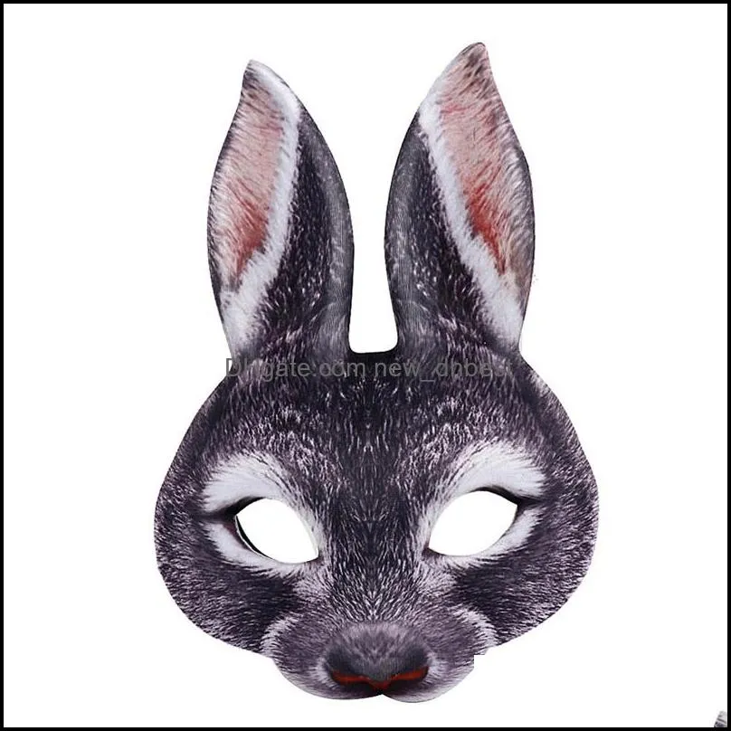 bunny mask animal eva half face rabbit ear mask for easter halloween party mardi gras costume accessory