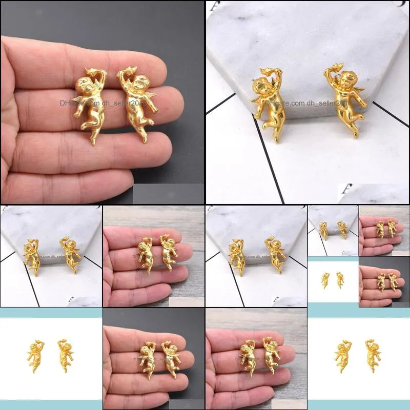 stud 3d angel earrings cupid baroque rococo for women girls