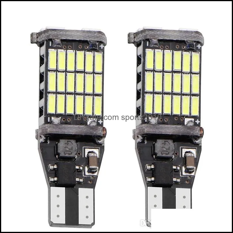 10pcs t15 w16w led reverse light bulbs 920 921 912 canbus 4014 45smd highlight led backup parking light lamp bulbs dc12v