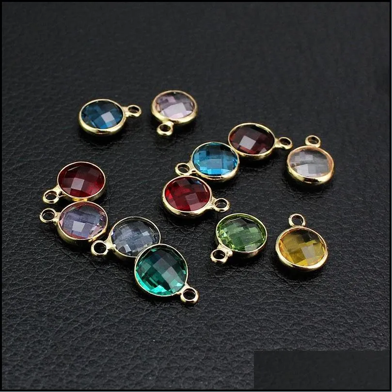 12 pcs colorful crystal birthstone charms for necklace bracelet jewelry making floating handcraft beads charm diy accessories