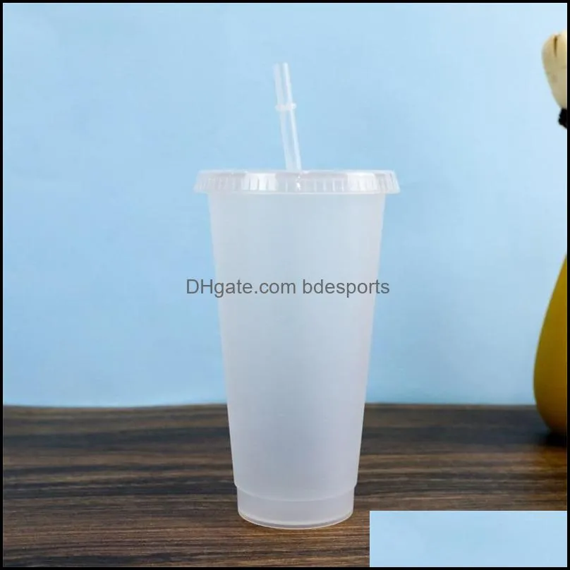 monolayer transparent plastic tumblers water glass 710ml temperature sensing drinks mugs carryon plastics cups 6bs t2