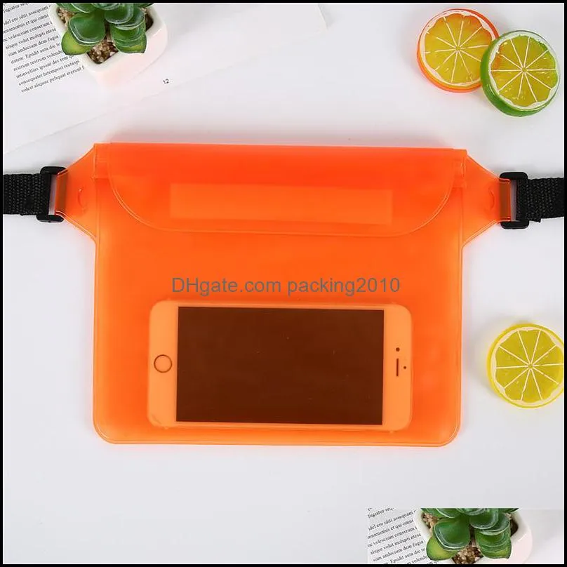 waist waterproof phone bag summer beach boat swimming waterproof pvc running touch screen mobile phone pouch