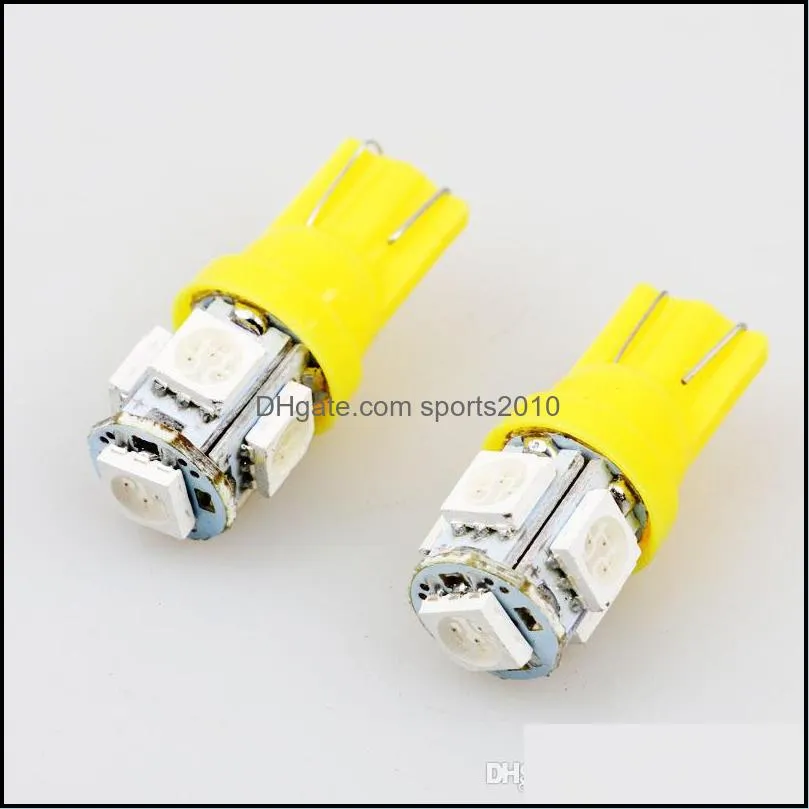 100pcs/set 24v t10 5050 w5w 5 smd 194 168 led white car side wedge tail light lamp 12x30m