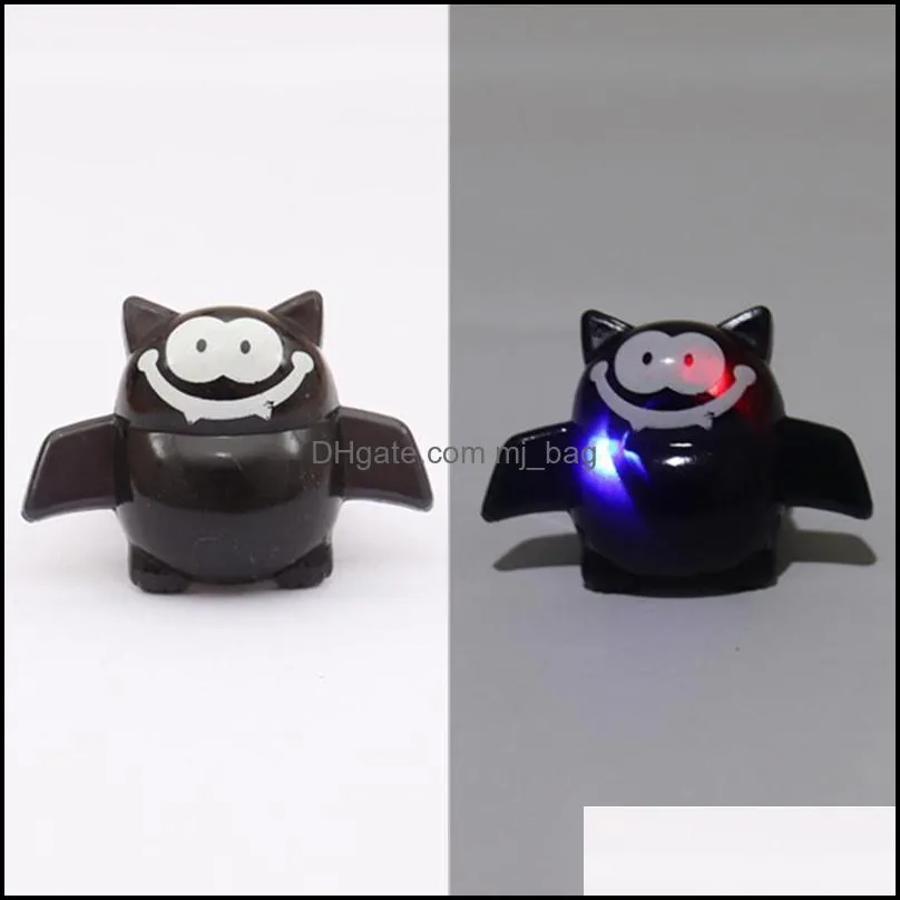 halloween led finger ring party blinking pumpkin bat skull luminous ring toys flash fingernail lights