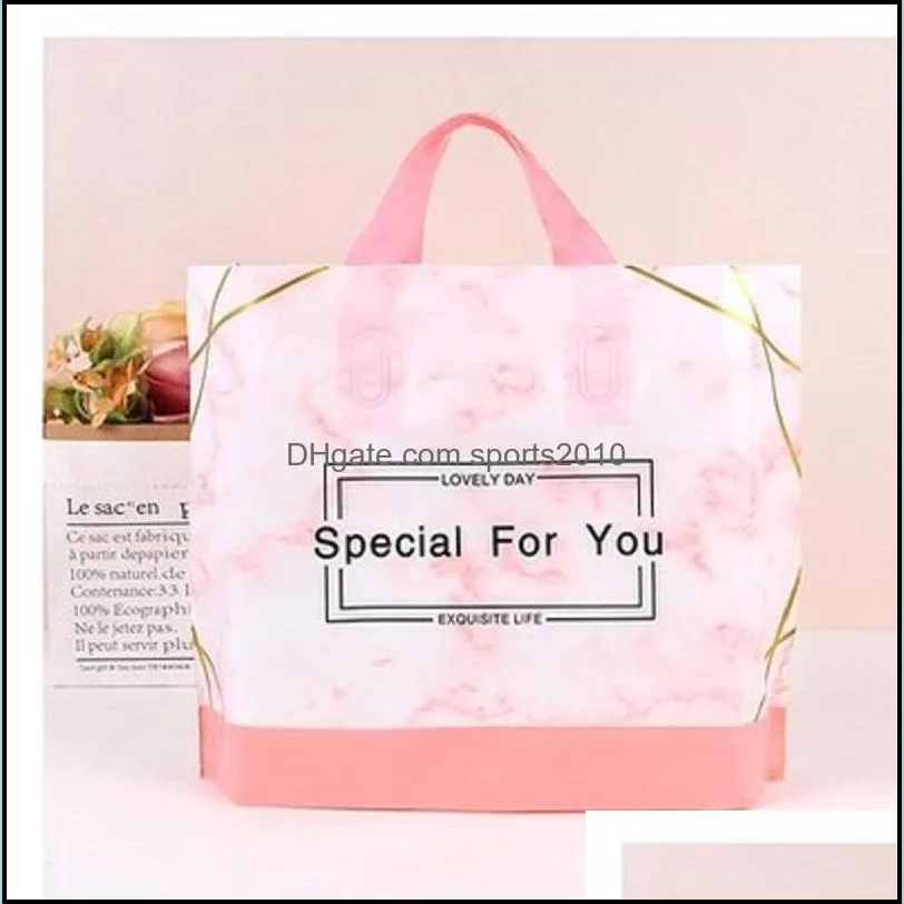 plastic clothing bag with handle shopping package bag thank you special for your transparent plastic gift bag cartoon printed gift