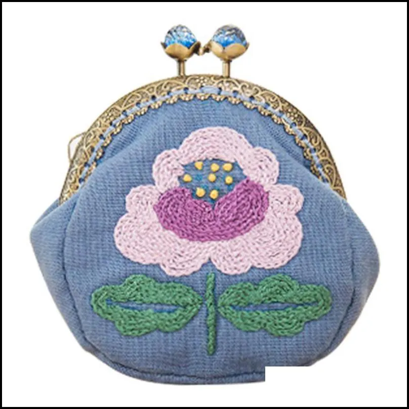 other arts and crafts diy purse kits chinese style small needlework gift cotton flowers bird embroidered clutch bag women snap coin