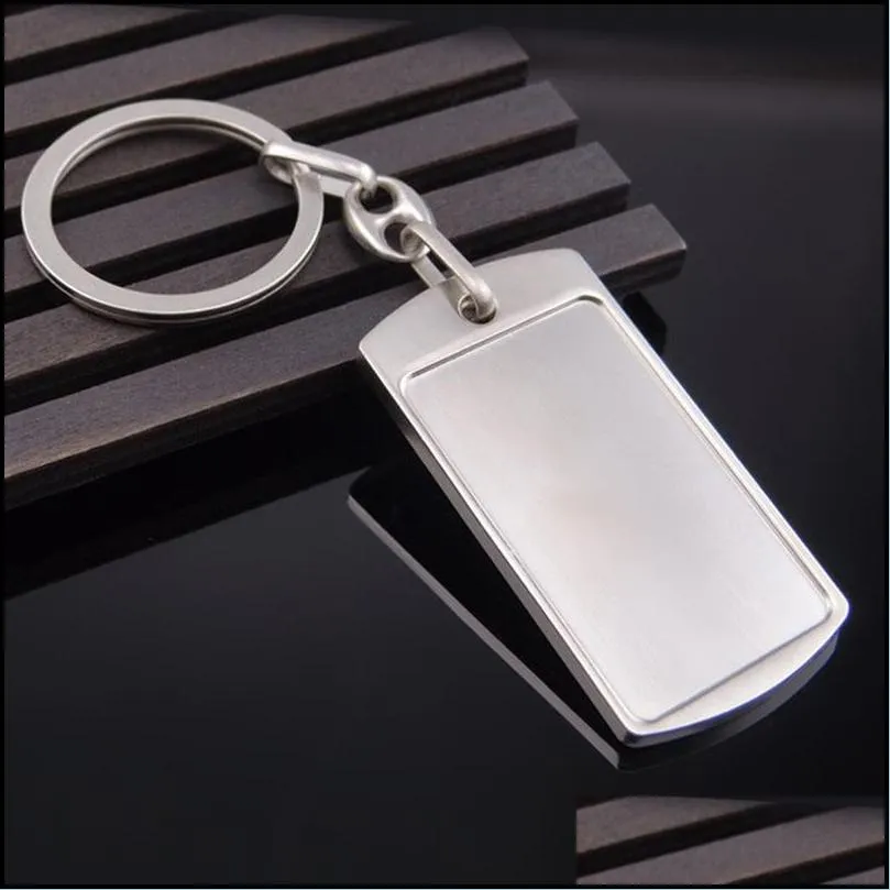 blank diy custom engraved personalized keychain alloy lovers gift keyring creative alloy key chain wholesale jewelry