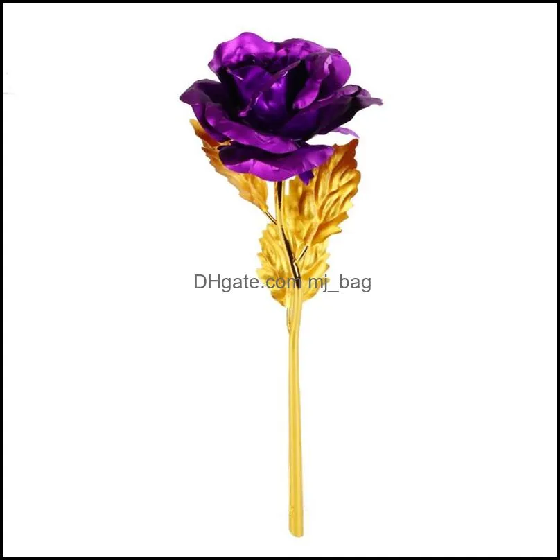 24k gold foil plated rose aluminum foil plated rose valentines day gift lover rose christmas day gifts home decoration