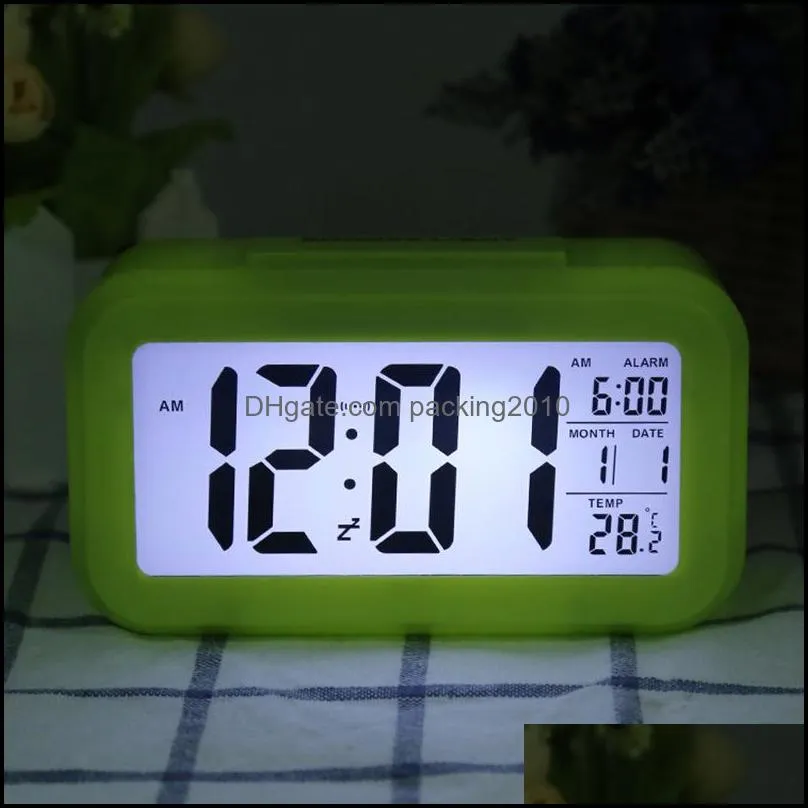 upgraded version of multifunction smart clock with large screen display photosensitive temperature version luminous alarm clock 316