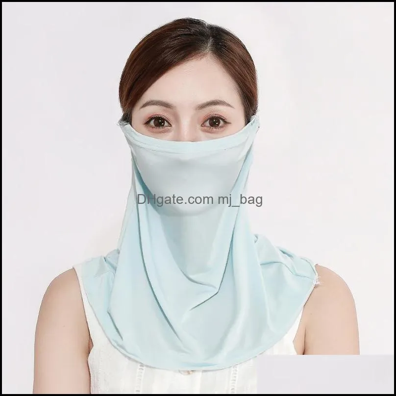 women scarf face veil silk chiffon mask ladies fashion outdoor windproof half face dustproof sunshade masks scarf
