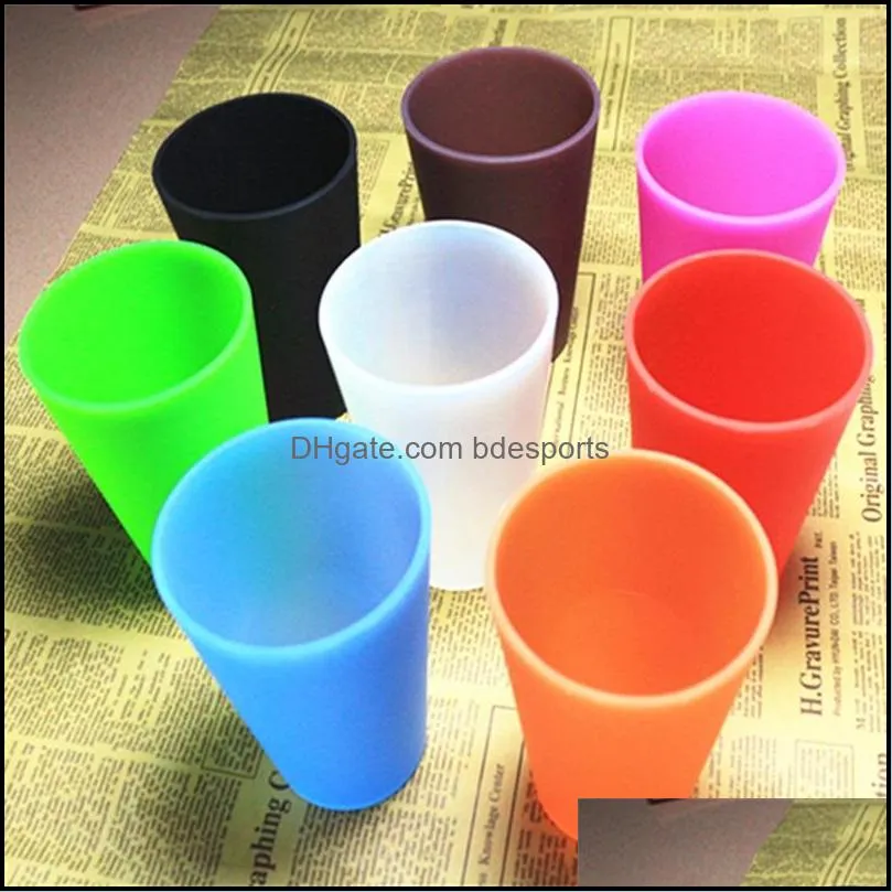 food grade silicone water cup outdoor foldable waters bottles multi colors anti slip beer cups new arrival 8hya l1
