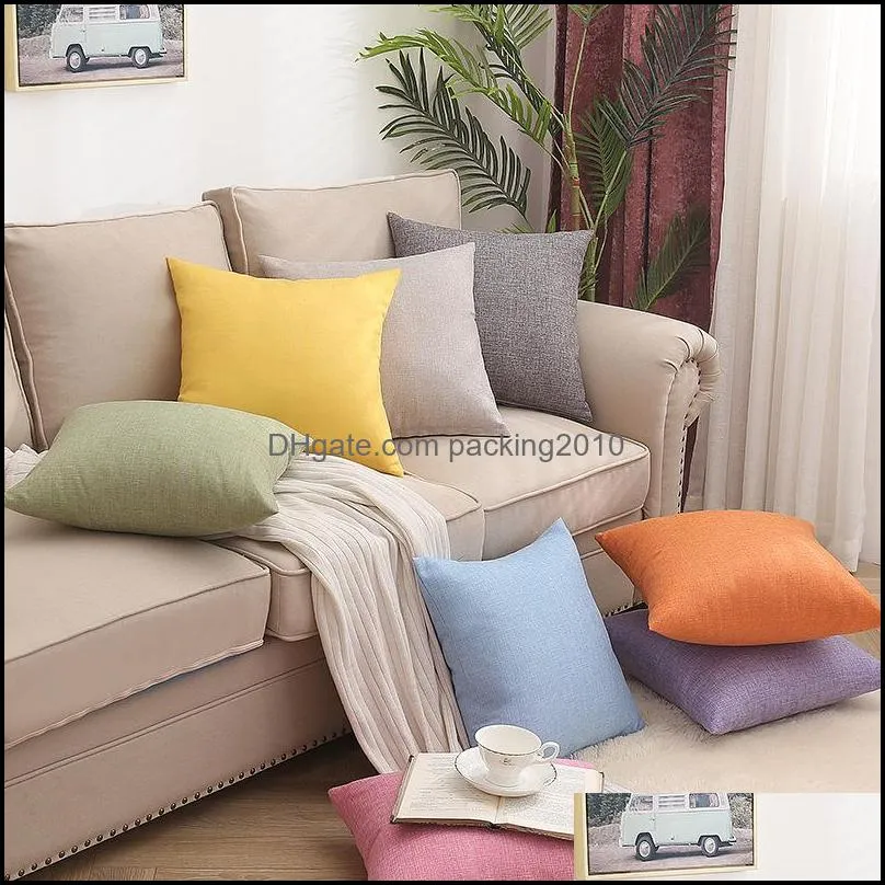 simplicity knitted flax pillow case colours square home furnishing cushion cover pillows good ventilation sofa car decoration new 3 5jx