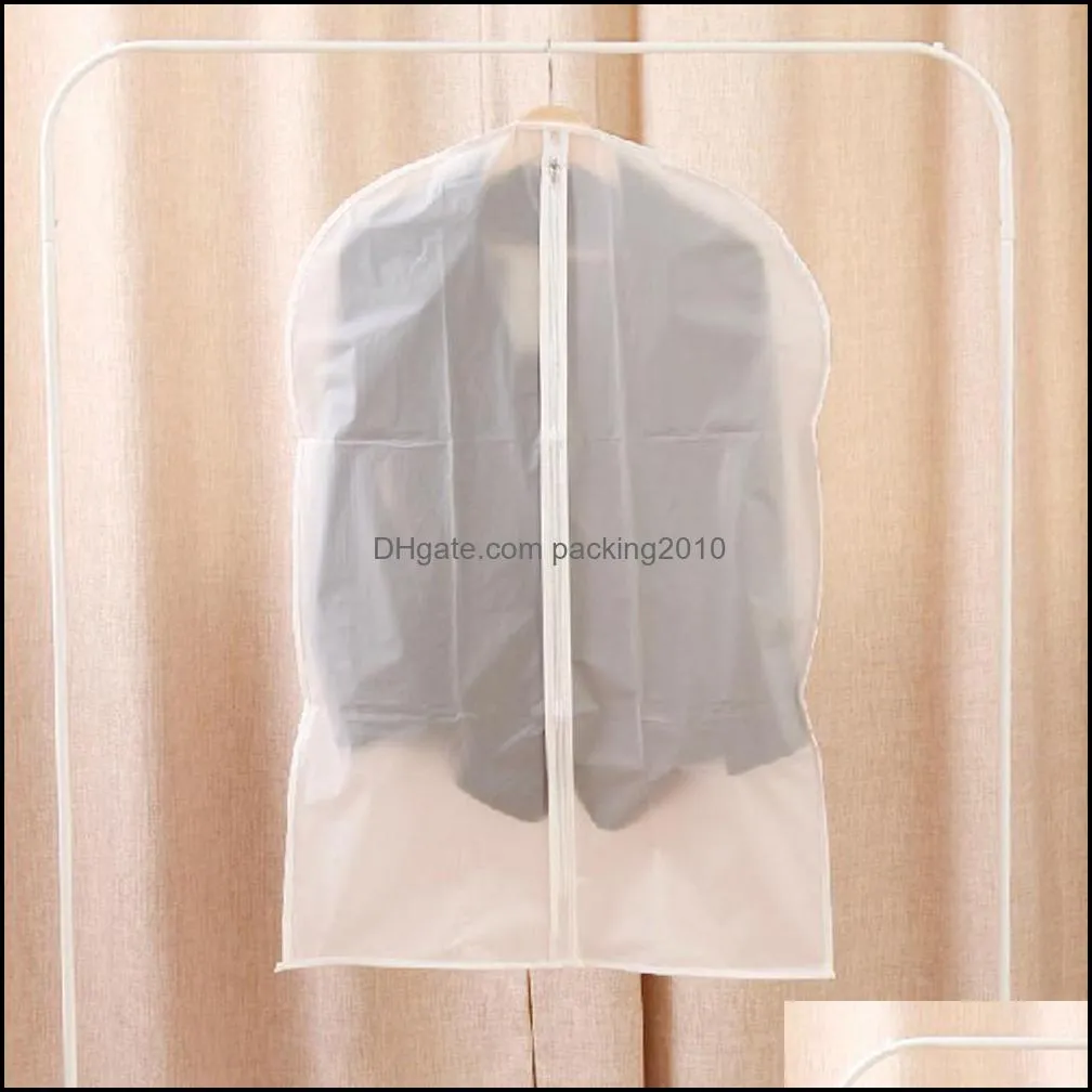 100pcs cloth dustproof cover garment organizer suit dress jacket clothes protector pouch travel storage bag with zipper wholesale