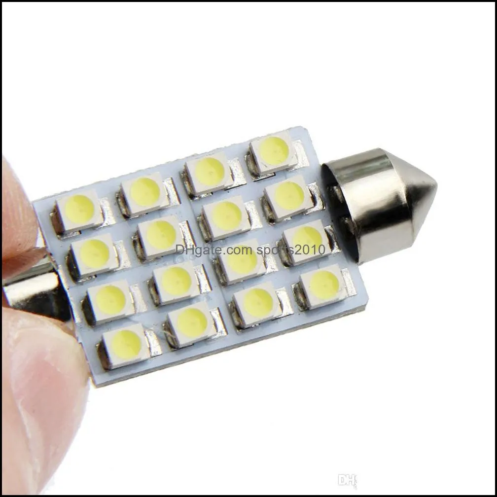 10x c5w 1210 16 led 31mm 36mm 39mm 41mm festoon dome led light bulbs 16 smd car door roof mix size