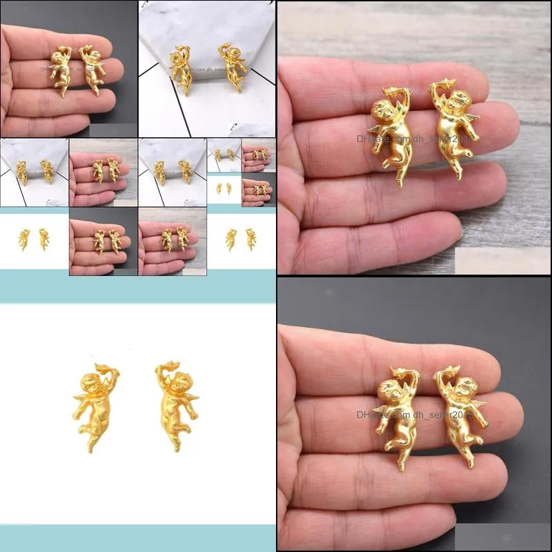 stud 3d angel earrings cupid baroque rococo for women girls