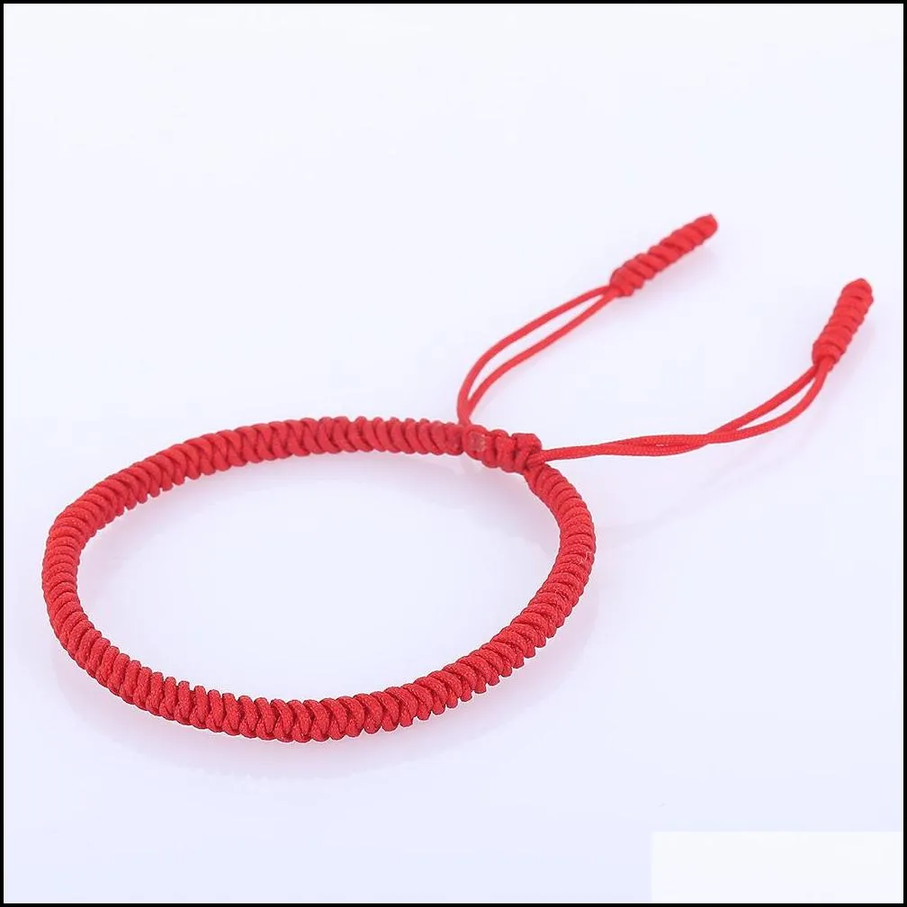 handmade red rope tibetan bracelet buddhist love lucky charm knots woven bracelets bangles for women men jewelry accessories