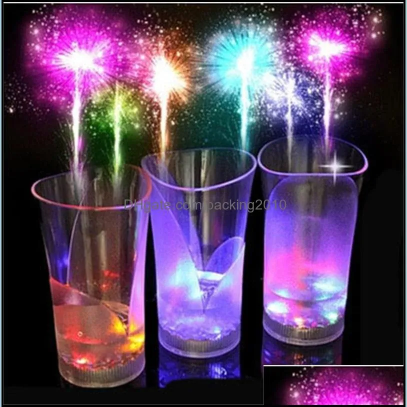 luminescence colorful water cup novelty induction light beer mug multi colors frosted vase cups new arrival 4 4mw l1